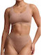 Hochtailliert Damen Slip Beige