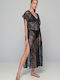 Milena by Paris Women's Maxi Caftan Beachwear Black