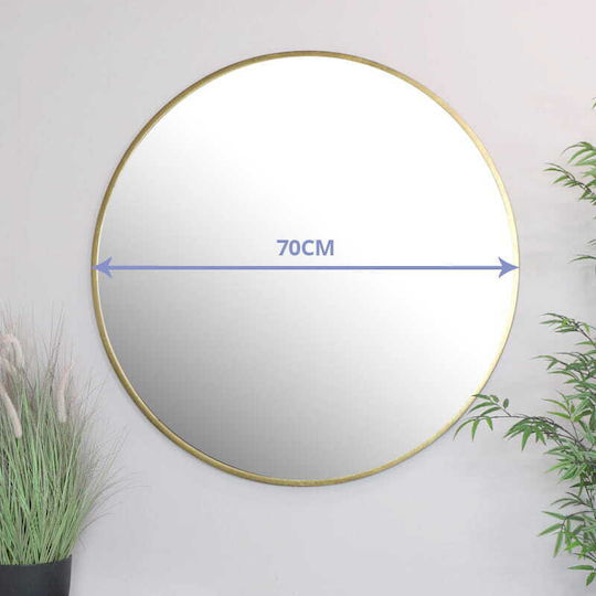 Oglindă De Perete Auriu Diametru 78cm Oglindă De Perete Auriu Diametru 78cm