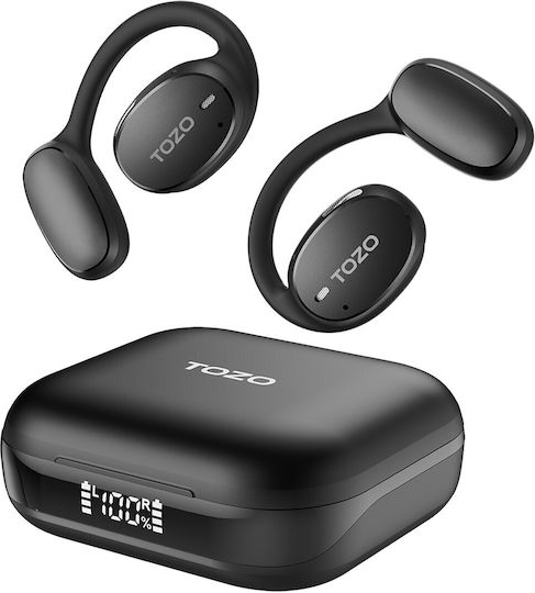 Tozo OpenEgo Offenes Ohr Bluetooth-Freisprecheinrichtung Kopfhörer mit Schweißresistenz und Ladeetui Schwarz