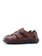 Leder Herrensandalen in Tabac Braun Farbe