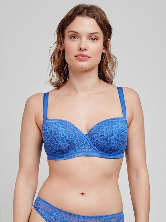 Balconette Azul Сутиен с лека подложка & с Банели