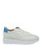Damen Sneakers Άσπρο Με Γαλάζιο