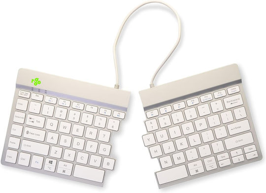 R-Go Tools Split Fără fir Bluetooth Doar tastatura Engleză Internațională Alb