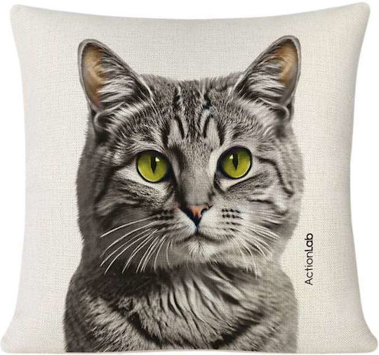Action Lab Pillow Tiger Cat Grey