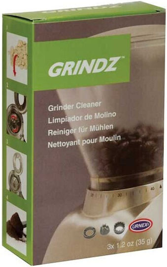 Urnex Grindz Detergent pentru râșnița de cafea pentru uz casnic, 3 plicuri
