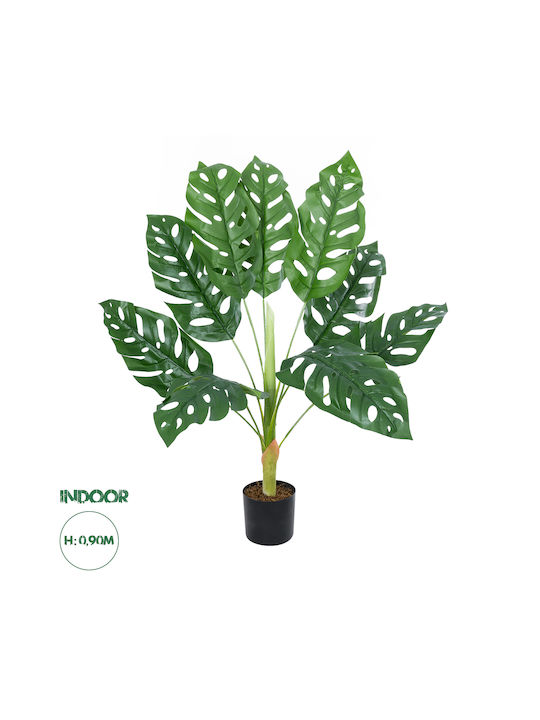 Globostar Artificial Garden Monstera Plant 20937 Διακοσμητικό Φυτό Μονστέρα Φ90 X Υ80cm