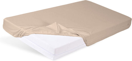 Matex Baby Sheet Crib Flannel Fitted Brown 80x160cm