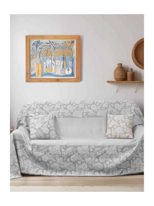Madi Velrion Dreisitzer-Sofa Wurf 170x300cm Grau