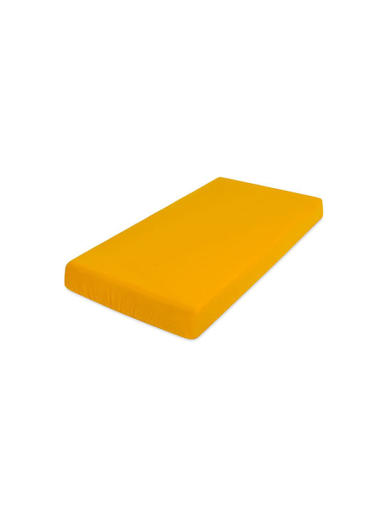 Matex Бебешки Чаршаф За Количка Памук с ластик Жълт 70x140бр
