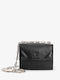 Leder Damentasche Schultertasche Schwarz