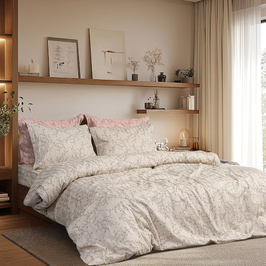 Beauty Home Σετ Πάπλωμα Υπέρδιπλο 220x240εκ. Art 12215 Nova Άμμου 3τμχ