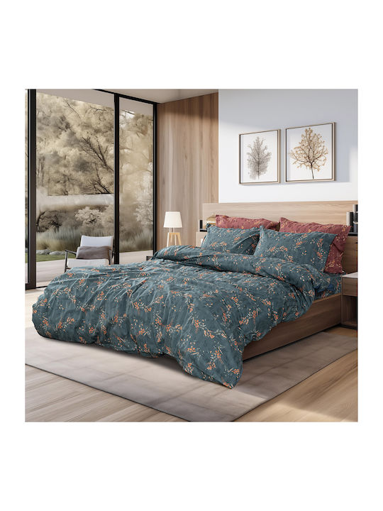 Beauty Home Duvet Set Queen 220x240cm Art 12217 Gemini Cypress Green 3pcs