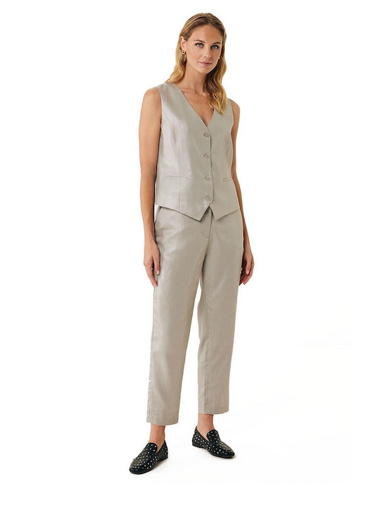 Women's Fabric Trousers Sand