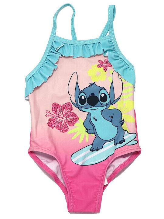Disney Lilo & Stitch Παιδικό Μαγιό Ολόσωμο Ροζ