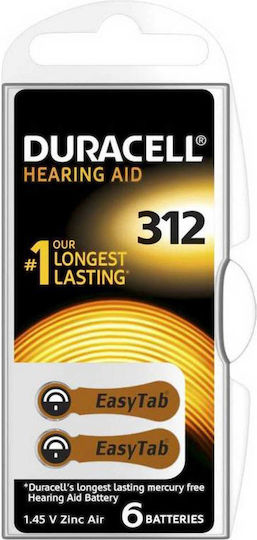Duracell Activair Hearing Aid Batteries 312 1.45V 6pcs
