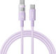 Baseus Редовна USB 2.0 Кабел USB-C мъжки - USB-C мъжки 100W Лилав 1м (P10382702511-00)