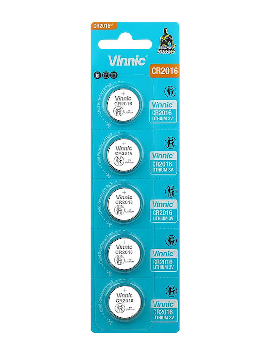 Vinnic Μπαταρία Λιθίου Ρολογιών CR2016 3V 1τμχ