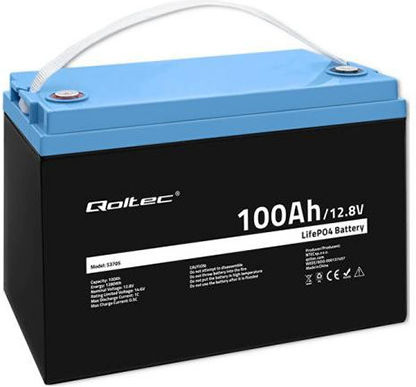 Qoltec UPS Batterie mit Kapazität 100Ah und Spannung 12.8V 53705 1Stück