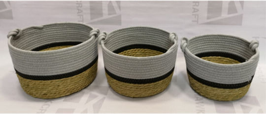 Storage Basket Wicker 27x23x17cm 3pcs
