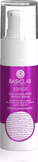 BasicLab Esteticus Hautstimulierendes Feuchtigkeitsspendendes & Anti-Aging Serum für das Gesicht mit Peptiden für Aufhellung & Festigung 30ml