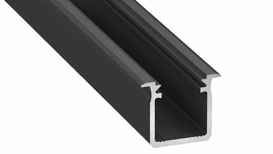 Black Aluminum Profile Type G 1m + Milky Lens