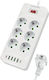 Leewello Power Strip 6 Sockets with 4 USB-A 2 USB-C and 2m Cable