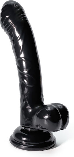 Crushious Ρεαλιστικό Dildo με Όρχεις και Βεντούζα Μαύρο 17.5cm