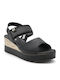 Women's Leather Platform Shoes Black