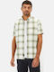 Short-sleeved Cotton Shirt Checked Green