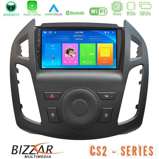 Bizzar Sistem Audio Auto pentru Ford Tranzit Connect / Tranzit / Turneo Connect 2013-2018 (Bluetooth/USB/WiFi/GPS/Apple-Carplay/Android-Auto) cu Ecran Tactil 9"