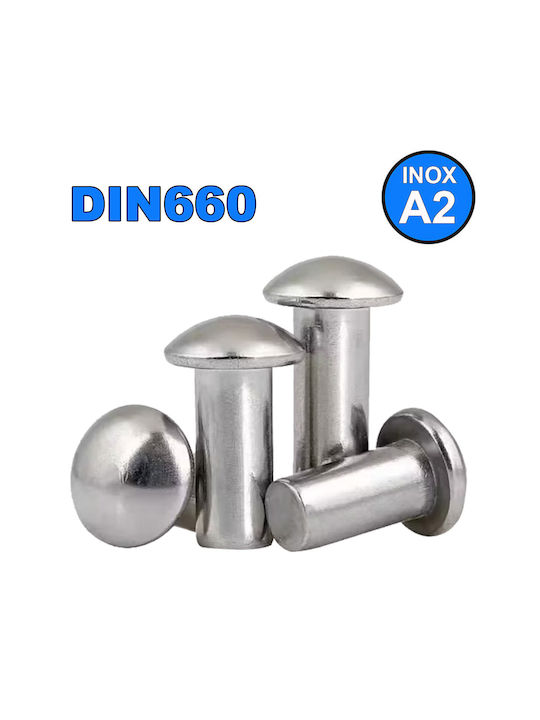 Inox Kiss Πριτσίνια Inox M4x10mm 100τμχ