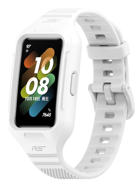 Huawei Band 8 7 Ενσωματωμένη Ζώνη Σιλικόνης Μονόχρωμη Λευκό