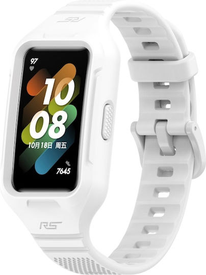 Huawei Band 8 7 Ενσωματωμένη Ζώνη Σιλικόνης Μονόχρωμη Λευκό