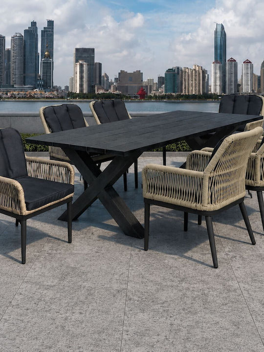 Alley 6-Piece Outdoor Dining Set Anthracite E68421 S