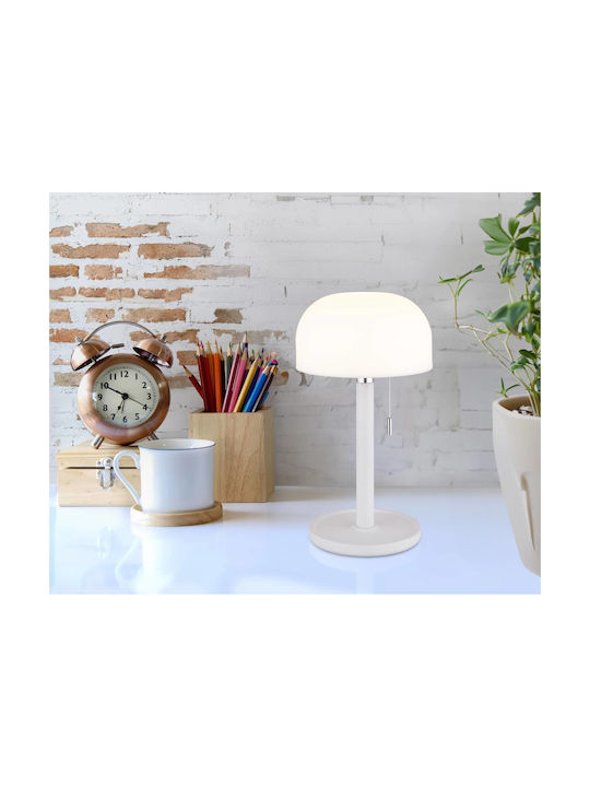 Globo Lighting Πορτατίφ με Λευκό Καπέλο και Βάση