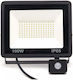 Προβολεας Led Αισθητηρα 100w 6500k 8000 Lumen