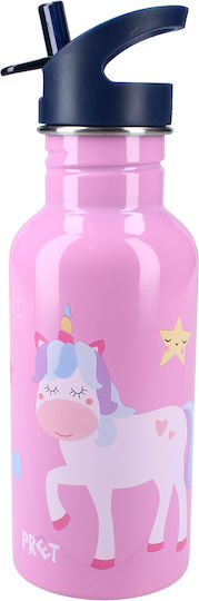 Vadobag Kinderflasche Rostfreier Stahl mit Strohhalm Rosa 500ml