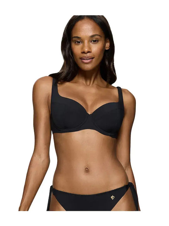 Padded Bikini Bra Summer Twist with Adjustable Straps Black