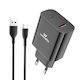 Leewello Încărcător cu Port USB-A și Port USB-C și Cablu USB-C 20W Livrarea energiei / Quick Charge 3.0 Negruς (LW-331)