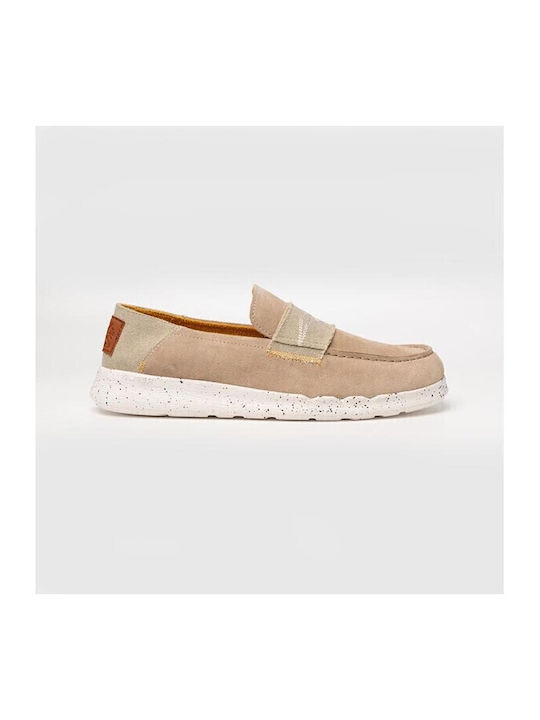 Replay Men's Leather Moccasins Beige