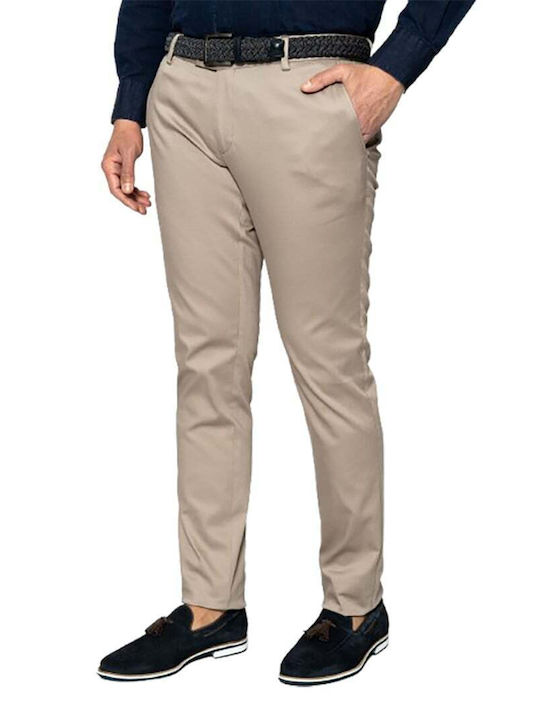 Trousers Chino Elastic in Slim Fit Beige