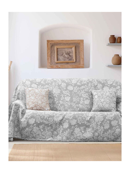Madi Sofima Dreisitzer-Sofa Wurf 170x300cm Grau