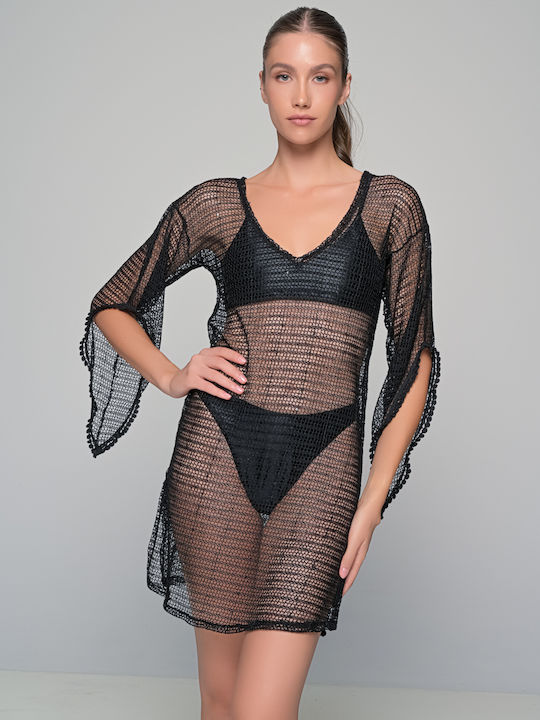 Milena by Paris Damen Kaftan Strand Black
