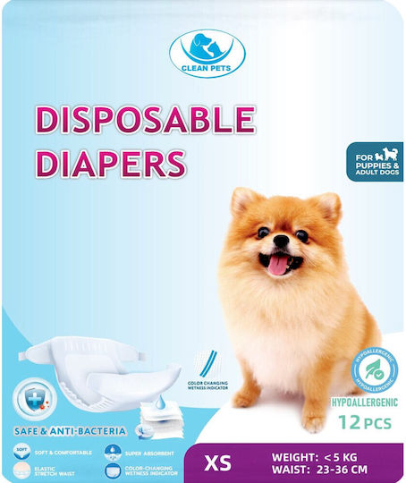 Clean Pets Schimb de scutece pentru câini Mici / Foarte mic 12buc