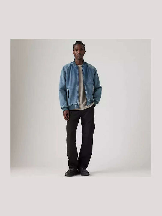 Premium Parachute Lightweight Trousers Cargo in Relaxed Fit Black