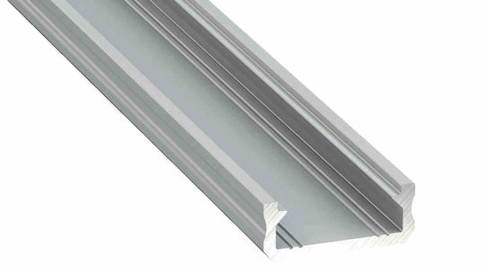 Silver Aluminum Profile Type D 1m + Milky Lens