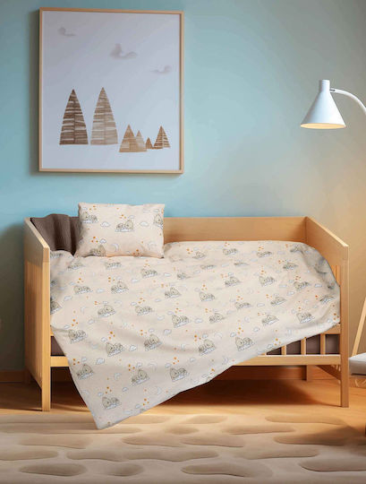 Madi Комплект Бебешки Чаршафи За Количка Памучни Бежов 120x170бр
