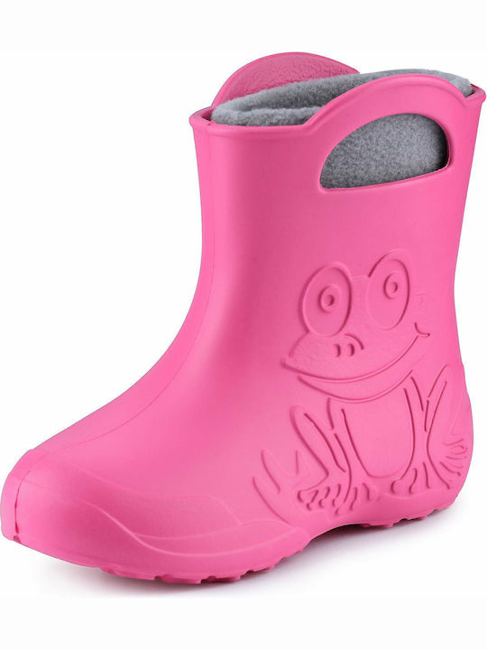 Camminare Cizme de cauciuc pentru copii cu captuseala interna Frog Roz