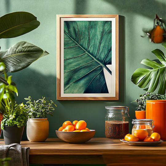 Poster Tropical Palm Leaf Pst25157 21cm X 30cm Λευκό Κάδρο Pvc